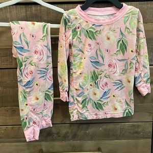 Little Sleepies pink floral print. Size 12-18 month long sleeve and pant set